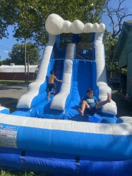 Water slide with pool