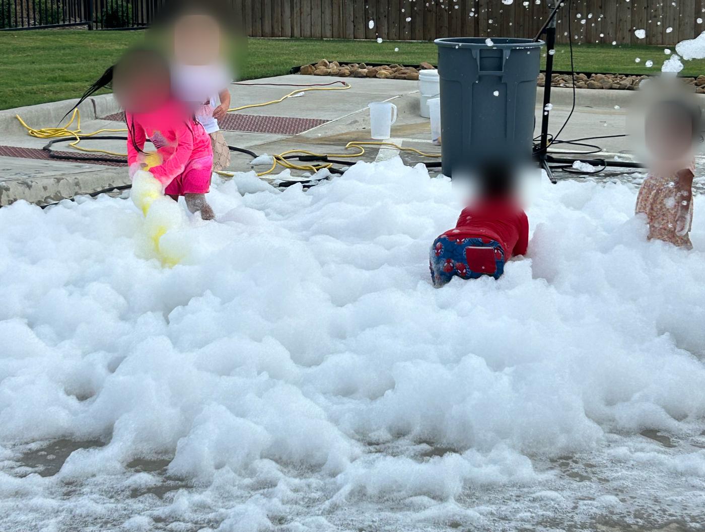 Foam party rental in Sherman, TX by Kingdom Inflatables.